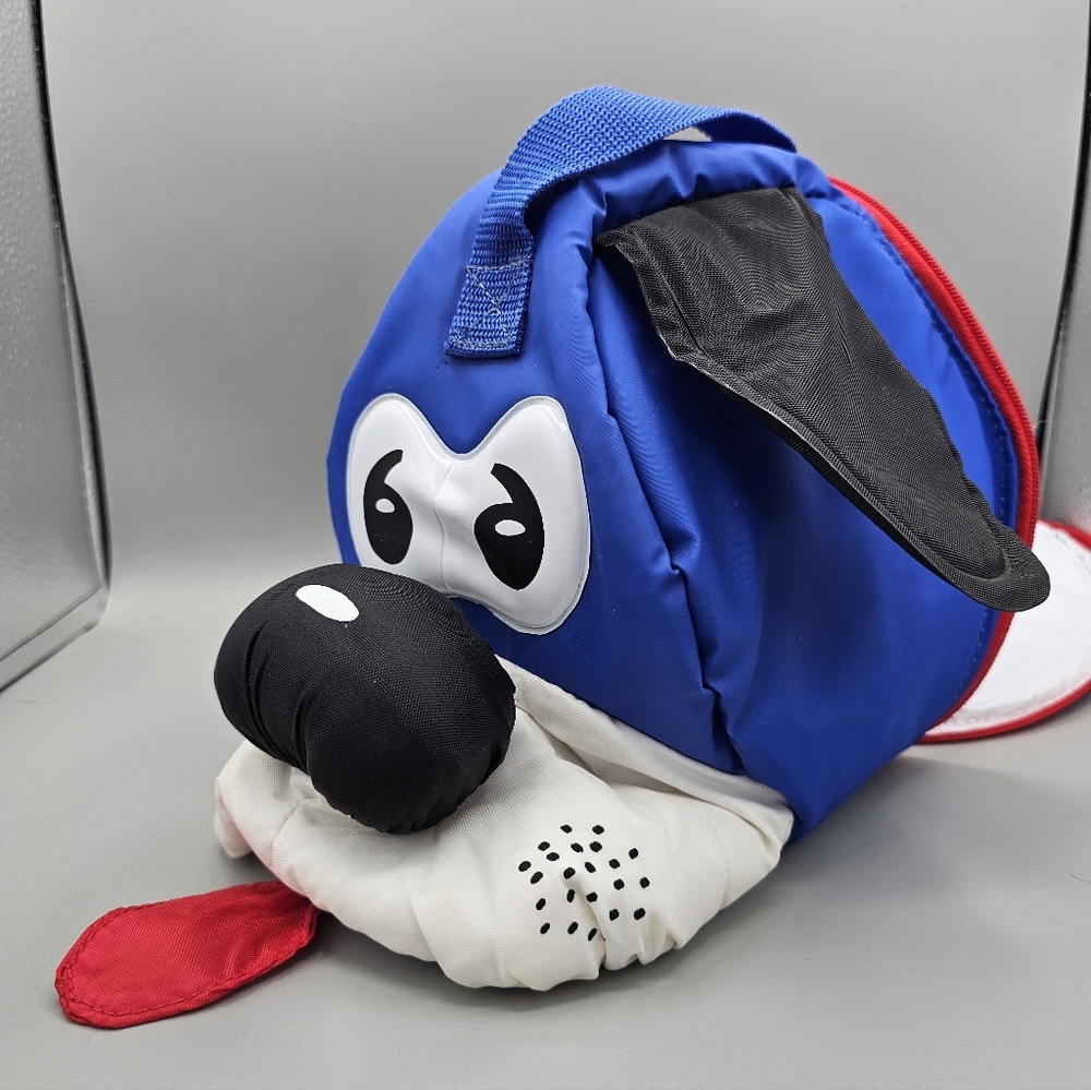 Vtg Rubbermaid Chow Hound Dog 3D‎ Plush Lunch Bag Insulated RARE 90s Blue Viral